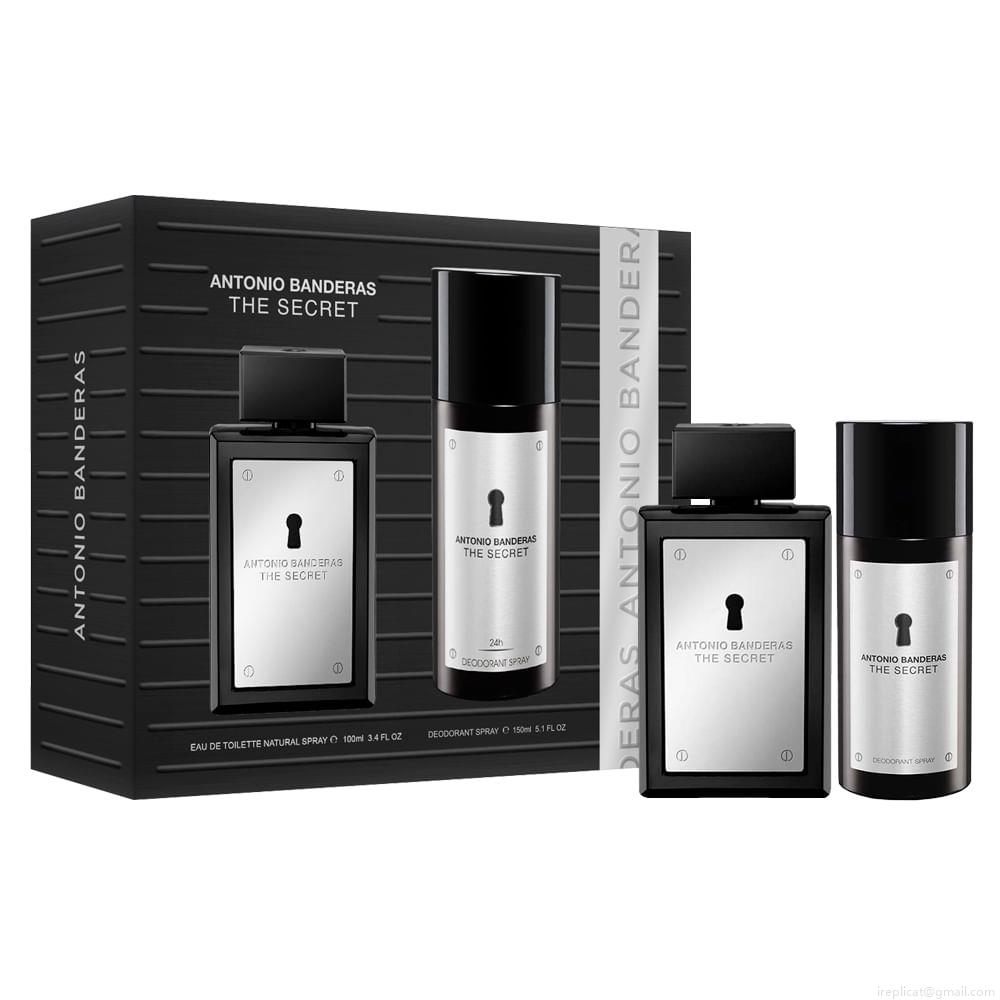 Kit Perfume Banderas The Secret Masculino Eau de Toilette 100 ml + Desodorante 150 ml Kit Perfume Banderas The Secret Masculino Eau de Toilette 100 ml + Desodorante 150 ml