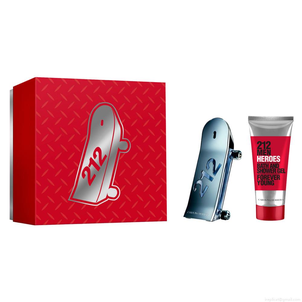 Kit Perfume Carolina Herrera 212 Heroes Men Masculino Eau de Toilette 90 ml + Gel de Banho 100 ml Kit Perfume Carolina Herrera 212 Heroes Men Masculino Eau de Toilette 90 ml + Gel de Banho 100 ml