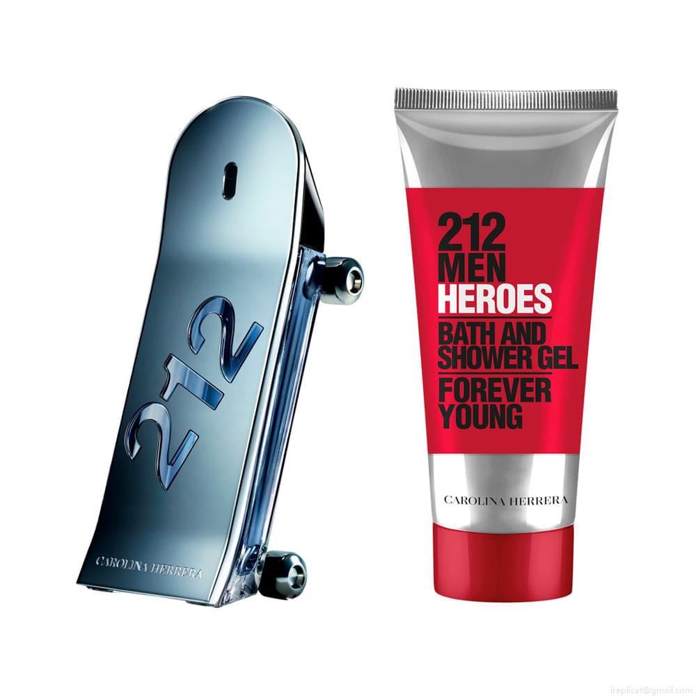 Kit Perfume Carolina Herrera 212 Heroes Men Masculino Eau de Toilette 90 ml + Gel de Banho 100 ml Kit Perfume Carolina Herrera 212 Heroes Men Masculino Eau de Toilette 90 ml + Gel de Banho 100 ml