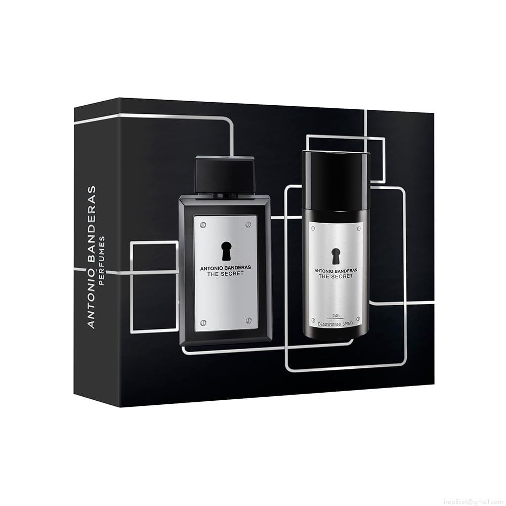 Kit Perfume Banderas The Secret Masculino Eau de Toilette 100 ml + Desodorante 150 ml Kit Perfume Banderas The Secret Masculino Eau de Toilette 100 ml + Desodorante 150 ml