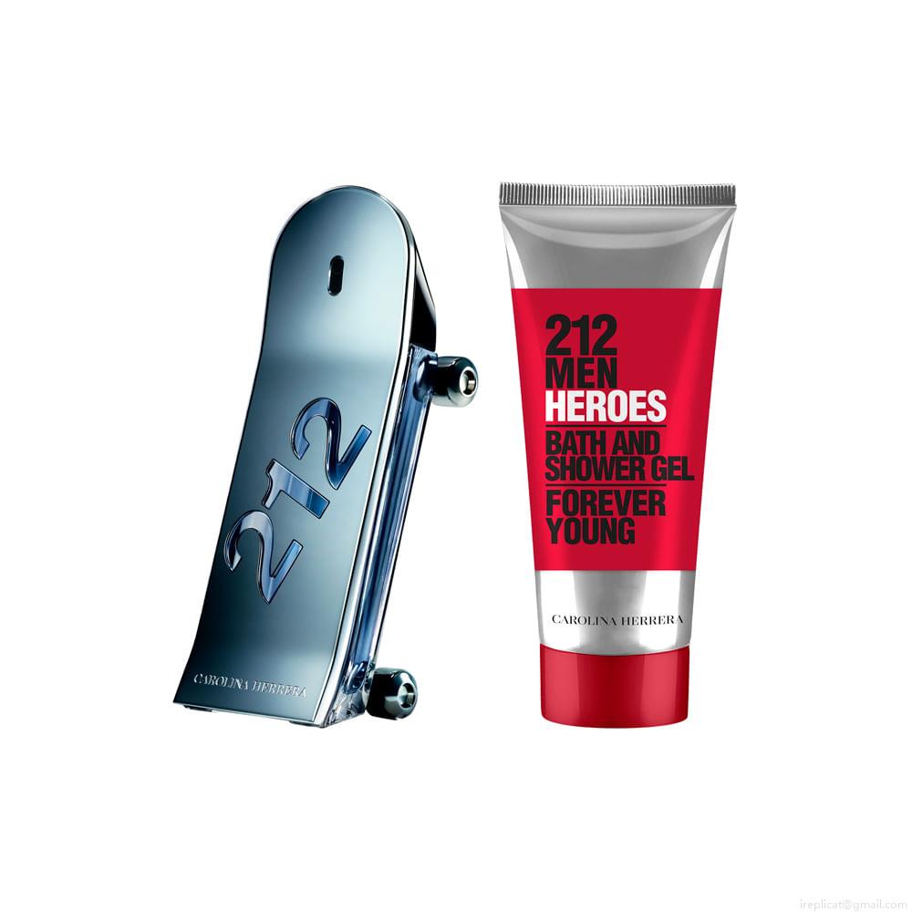 Kit Perfume Carolina Herrera 212 Heroes Men Masculino Eau de Toilette 90 ml + Gel de Banho 100 ml Kit Perfume Carolina Herrera 212 Heroes Men Masculino Eau de Toilette 90 ml + Gel de Banho 100 ml