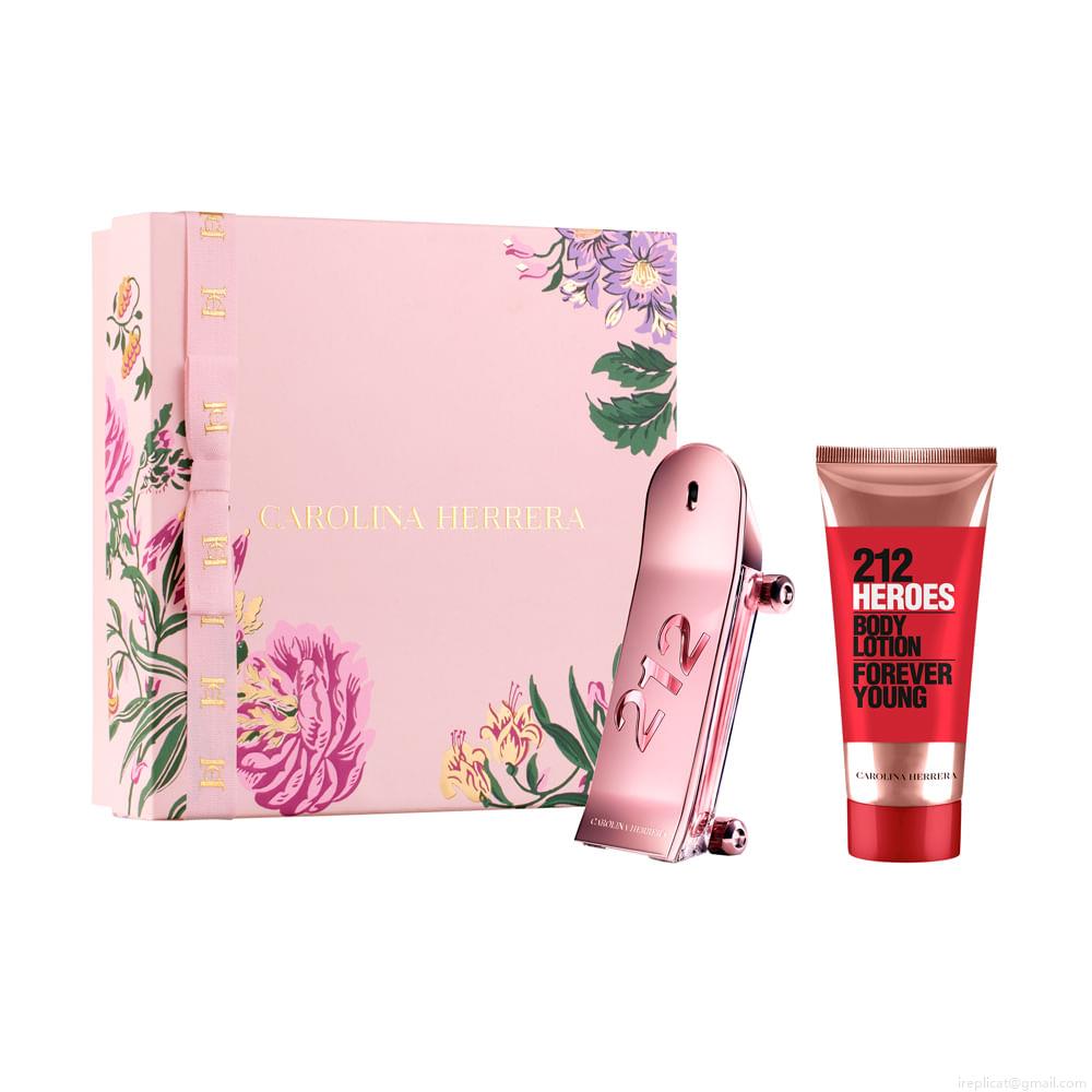 Kit Perfume Carolina Herrera 212 Heroes For Her Feminino Eau de Parfum 80 ml + Loção Corporal 100 ml Kit Perfume Carolina Herrera 212 Heroes For Her Feminino Eau de Parfum 80 ml + Loção Corporal 100 ml