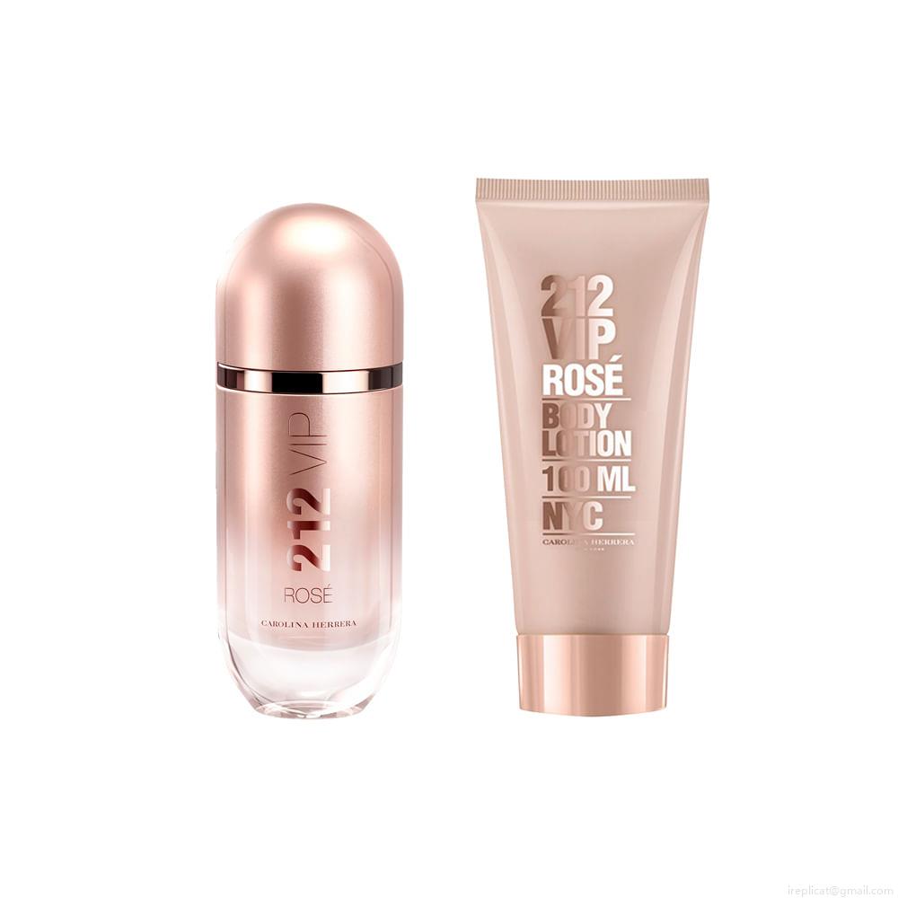 Kit Perfume Carolina Herrera 212 Vip Rosé Feminino Eau de Parfum 80 ml + Loção Corporal 100 ml Kit Perfume Carolina Herrera 212 Vip Rosé Feminino Eau de Parfum 80 ml + Loção Corporal 100 ml