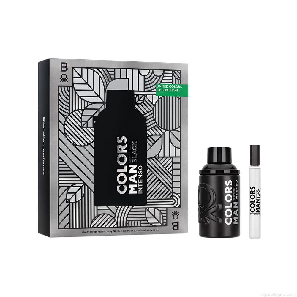 Kit Perfume United Colors of Benetton Man Black Intenso Masculino Eau de Parfum 100 ml + Miniatura 10 ml Kit Perfume United Colors of Benetton Man Black Intenso Masculino Eau de Parfum 100 ml + Miniatura 10 ml
