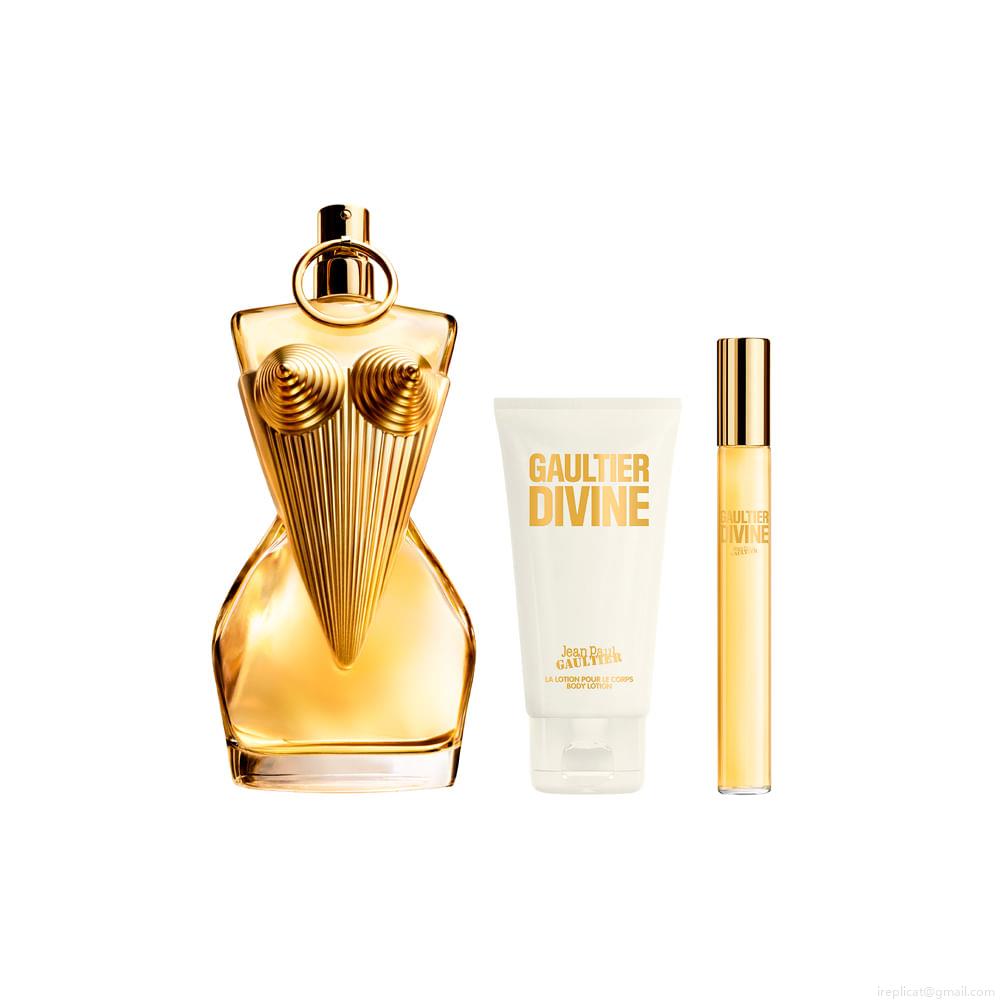 Kit Perfume Jean Paul Gaultier Divine Feminino Eau de Parfum 100 ml + Loção Corporal 75 ml + Miniatura 10 ml Kit Perfume Jean Paul Gaultier Divine Feminino Eau de Parfum 100 ml + Loção Corporal 75 ml + Miniatura 10 ml