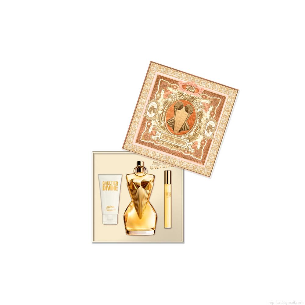 Kit Perfume Jean Paul Gaultier Divine Feminino Eau de Parfum 100 ml + Loção Corporal 75 ml + Miniatura 10 ml Kit Perfume Jean Paul Gaultier Divine Feminino Eau de Parfum 100 ml + Loção Corporal 75 ml + Miniatura 10 ml