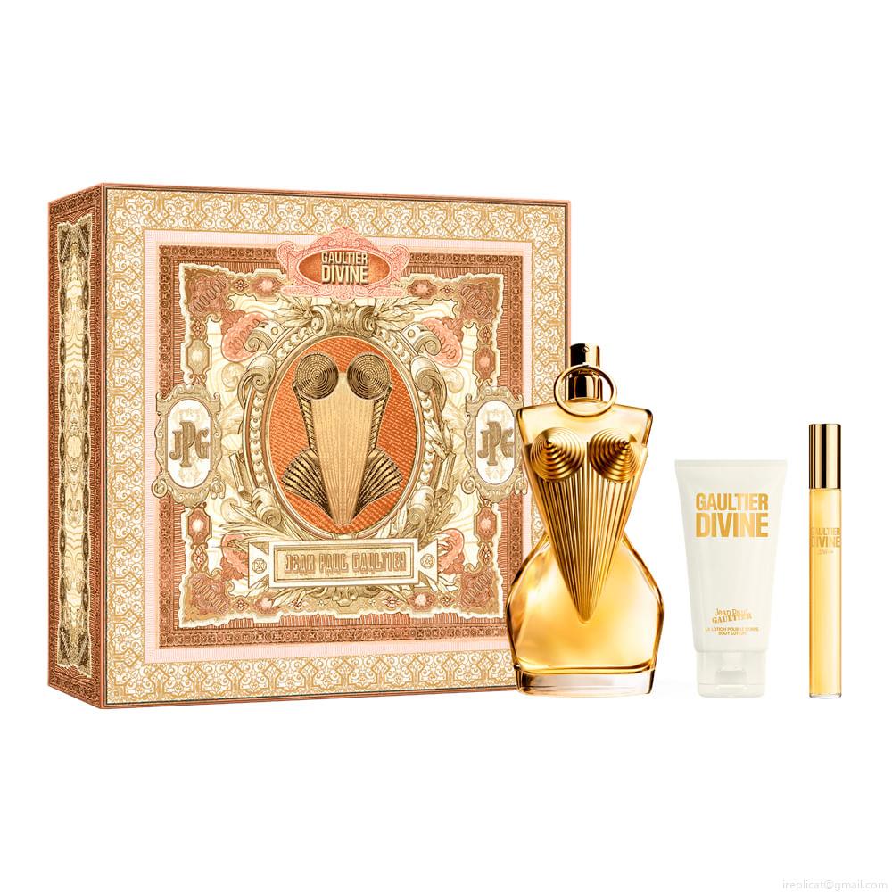 Kit Perfume Jean Paul Gaultier Divine Feminino Eau de Parfum 100 ml + Loção Corporal 75 ml + Miniatura 10 ml Kit Perfume Jean Paul Gaultier Divine Feminino Eau de Parfum 100 ml + Loção Corporal 75 ml + Miniatura 10 ml