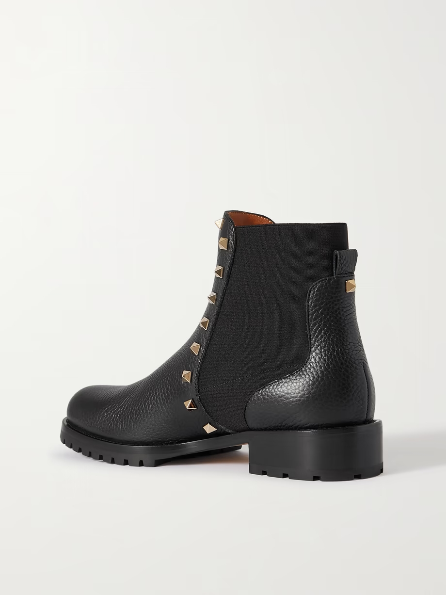 Rockstud Beatle textured-leather Chelsea boots Rockstud Beatle textured-leather Chelsea boots