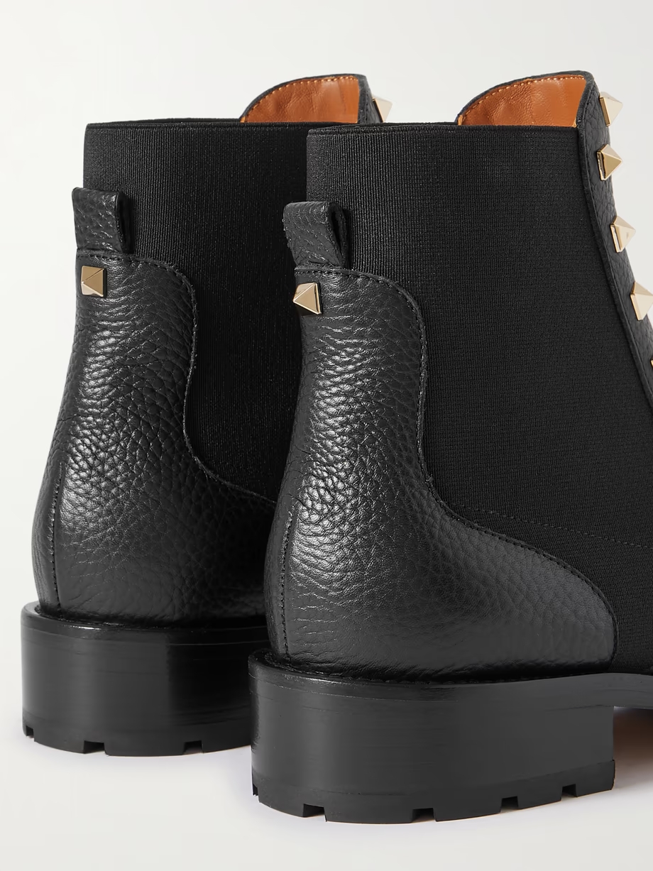 Rockstud Beatle textured-leather Chelsea boots Rockstud Beatle textured-leather Chelsea boots