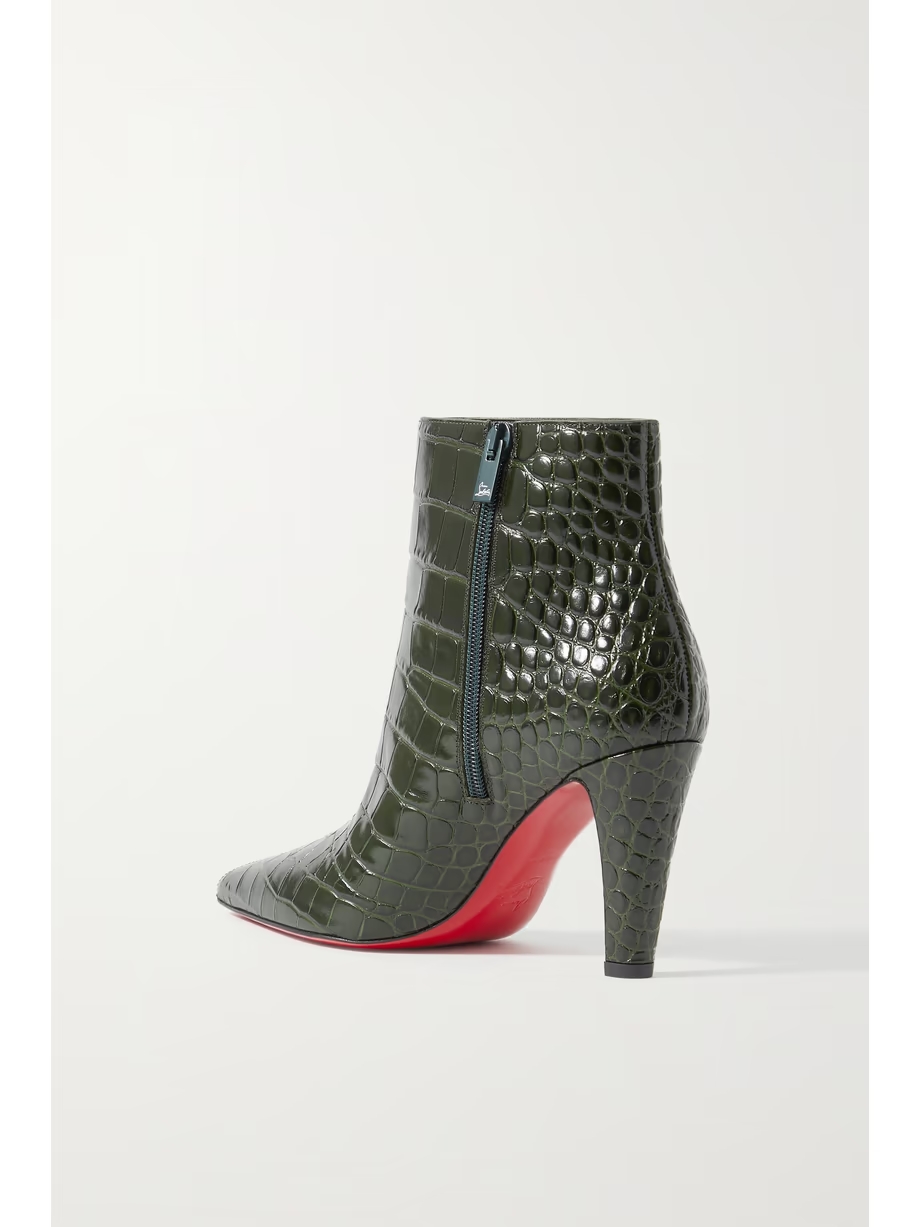 Slimini 85 croc-effect leather ankle boots Slimini 85 croc-effect leather ankle boots
