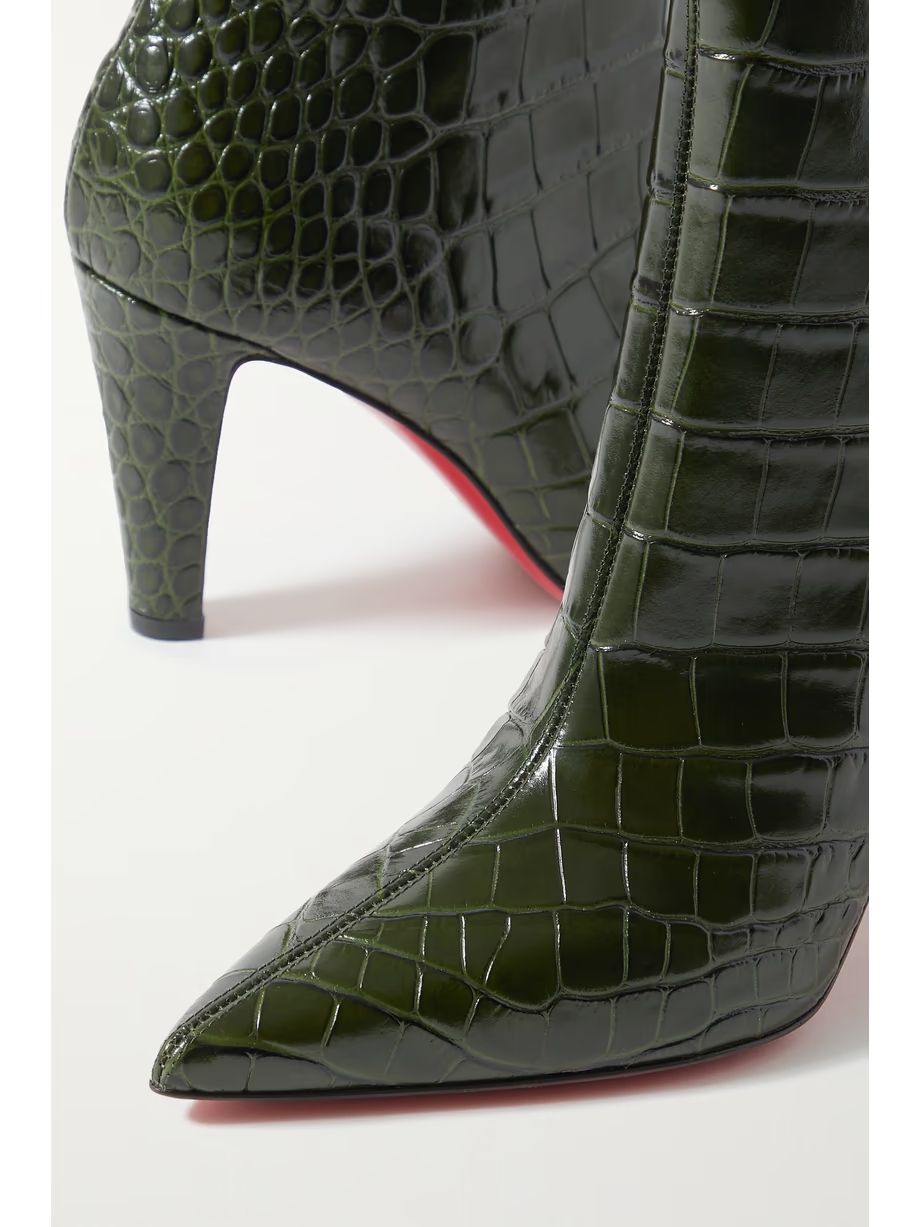 Slimini 85 croc-effect leather ankle boots Slimini 85 croc-effect leather ankle boots
