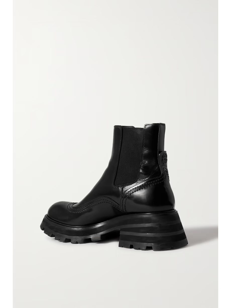 Glossed-leather exaggerated-sole Chelsea boots Glossed-leather exaggerated-sole Chelsea boots