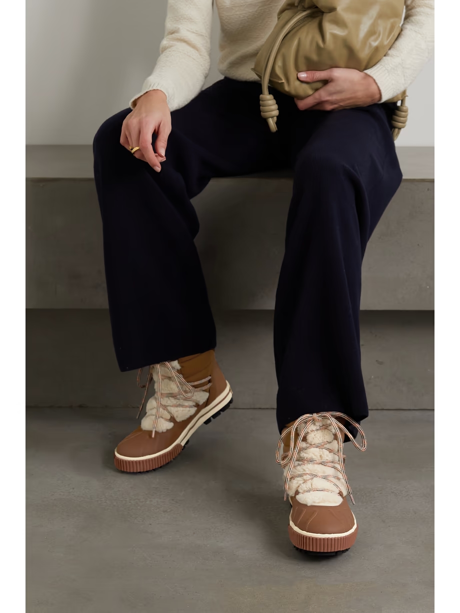 Ben Nevis quilted leather-trimmed ripstop and faux shearling ankle boots Ben Nevis quilted leather-trimmed ripstop and faux shearling ankle boots