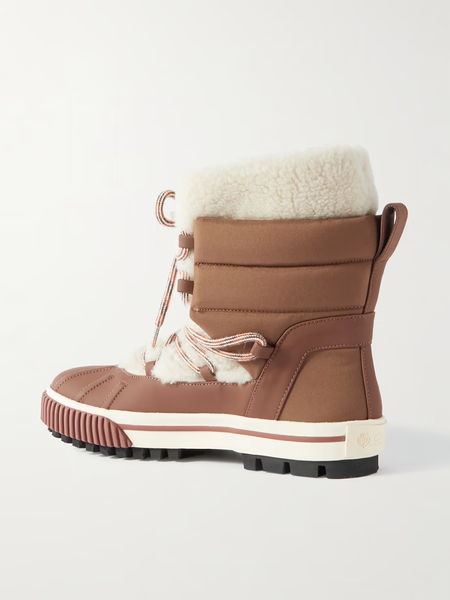 Ben Nevis quilted leather-trimmed ripstop and faux shearling ankle boots Ben Nevis quilted leather-trimmed ripstop and faux shearling ankle boots