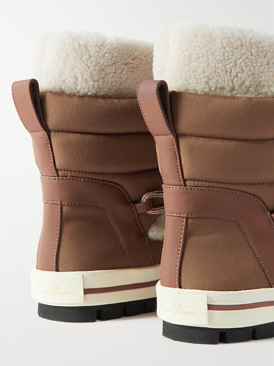 Ben Nevis quilted leather-trimmed ripstop and faux shearling ankle boots Ben Nevis quilted leather-trimmed ripstop and faux shearling ankle boots