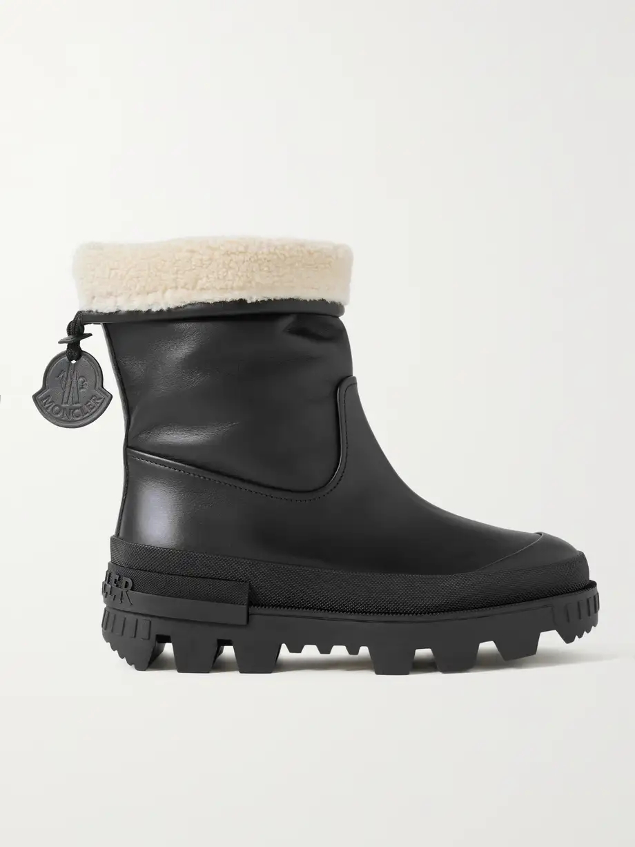 Moscova faux fur-trimmed leather ankle boots Moscova faux fur-trimmed leather ankle boots