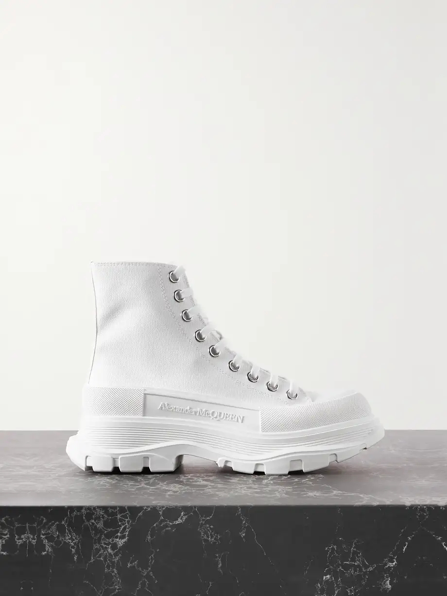 Tread Slick canvas and rubber exaggerated-sole ankle boots Tread Slick canvas and rubber exaggerated-sole ankle boots