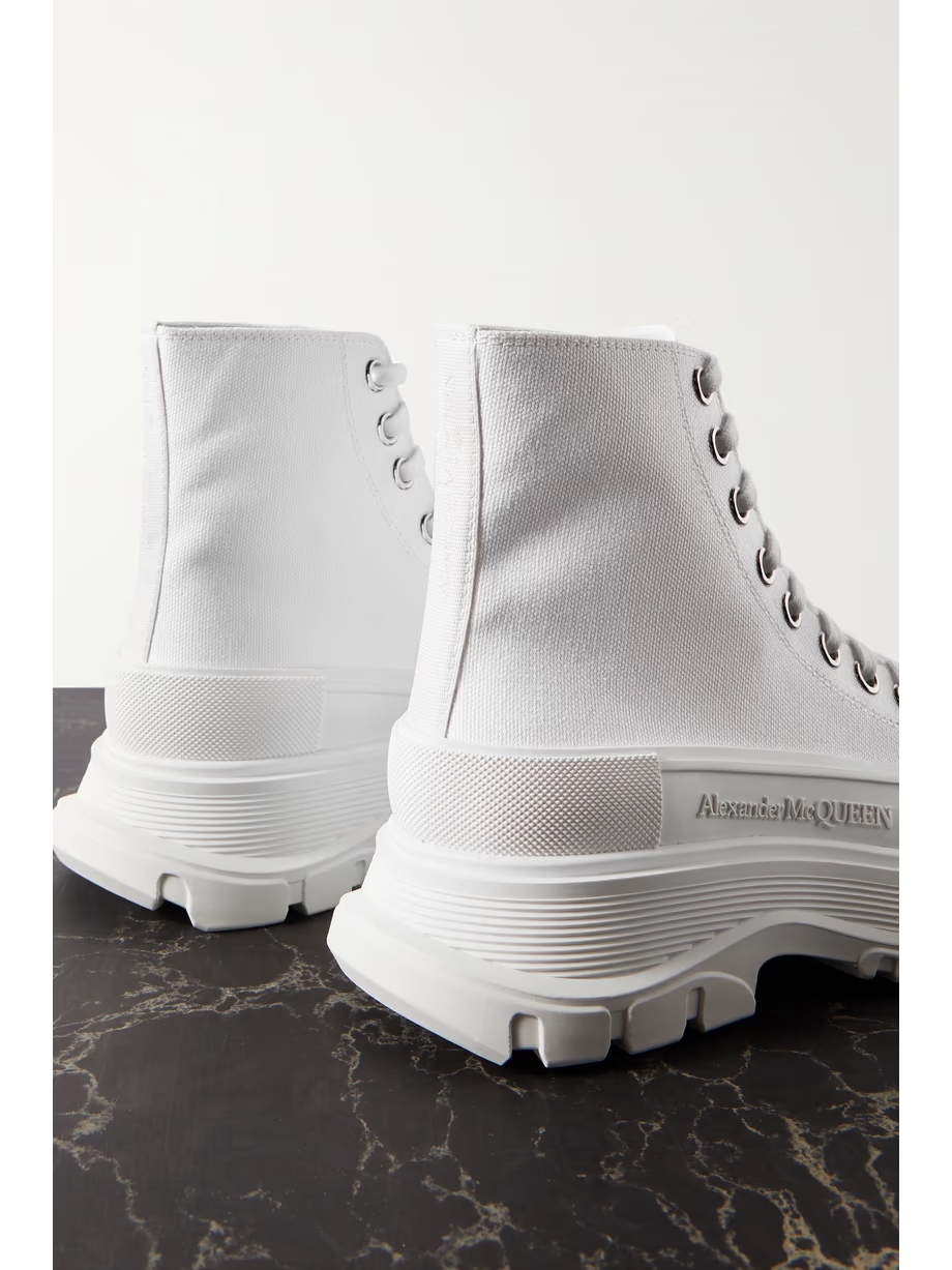 Tread Slick canvas and rubber exaggerated-sole ankle boots Tread Slick canvas and rubber exaggerated-sole ankle boots