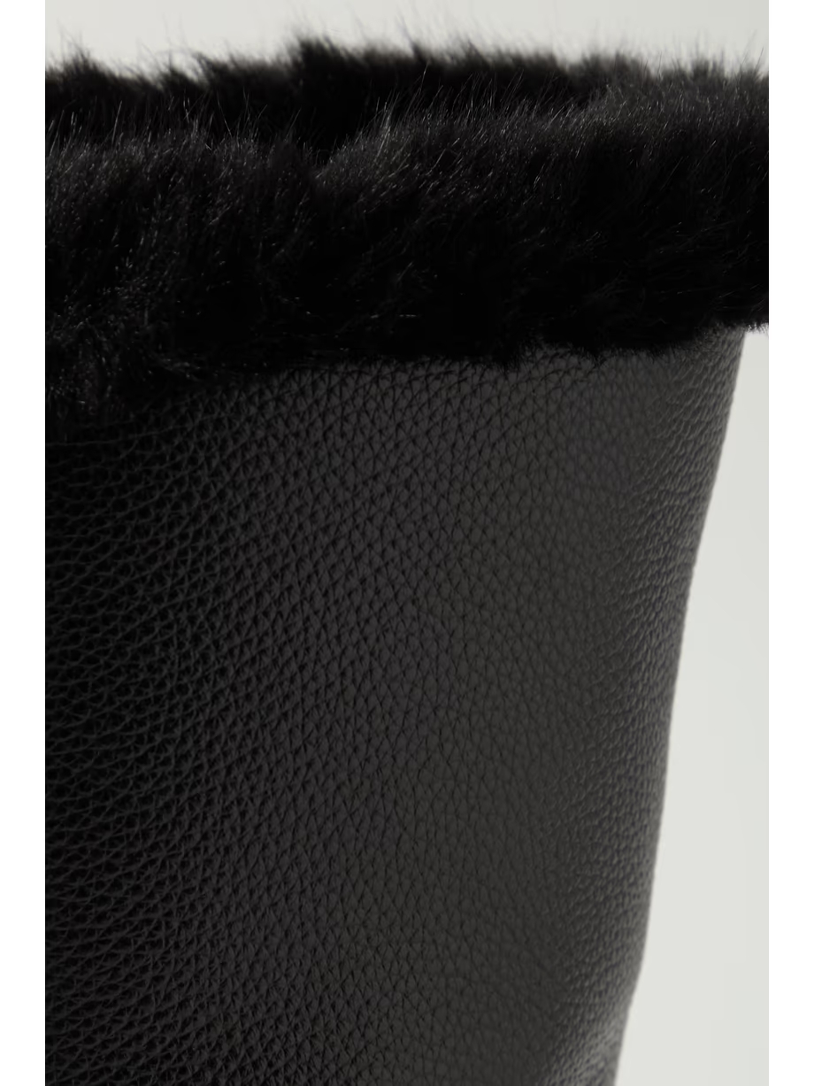 The Off-Duty faux fur-lined textured-leather boots The Off-Duty faux fur-lined textured-leather boots