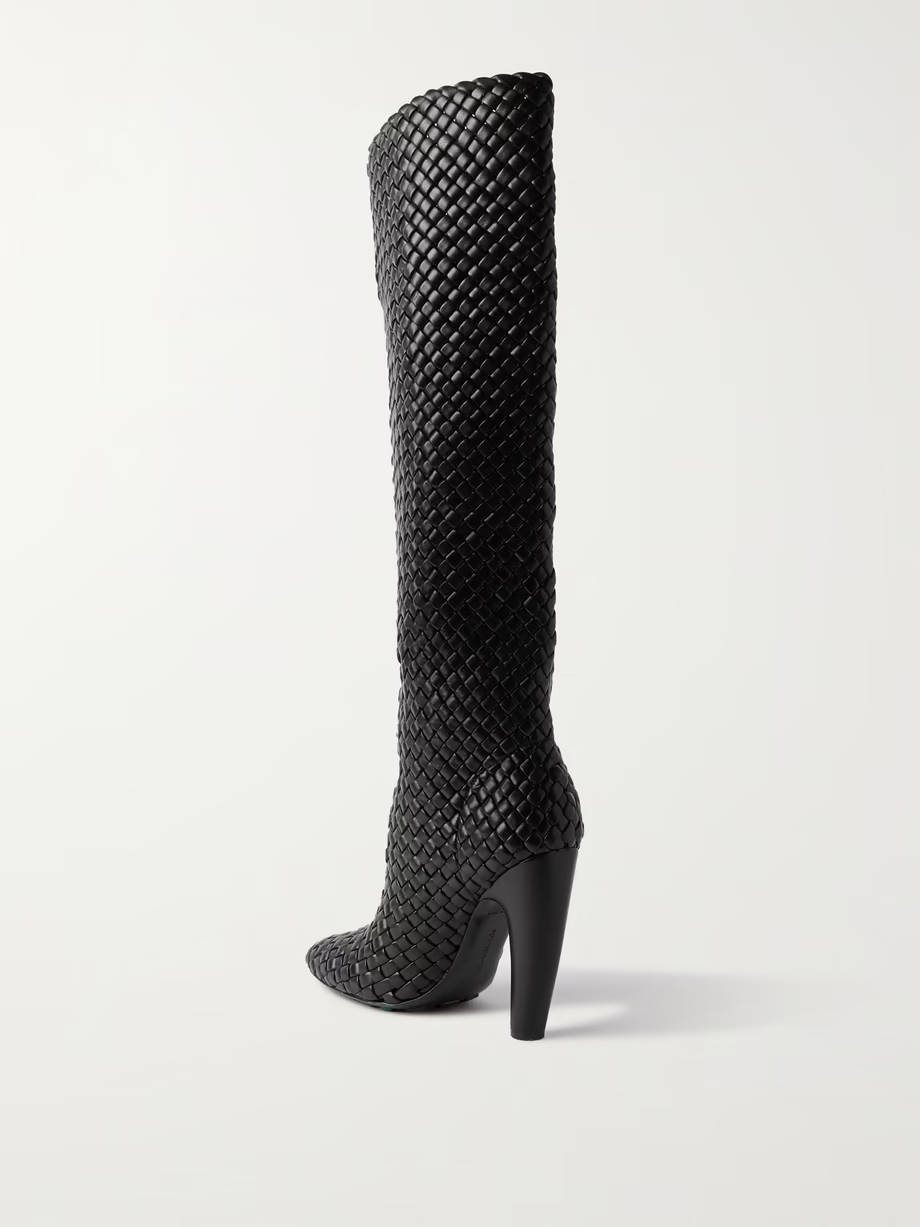 Mini Lido intrecciato leather knee boots Mini Lido intrecciato leather knee boots