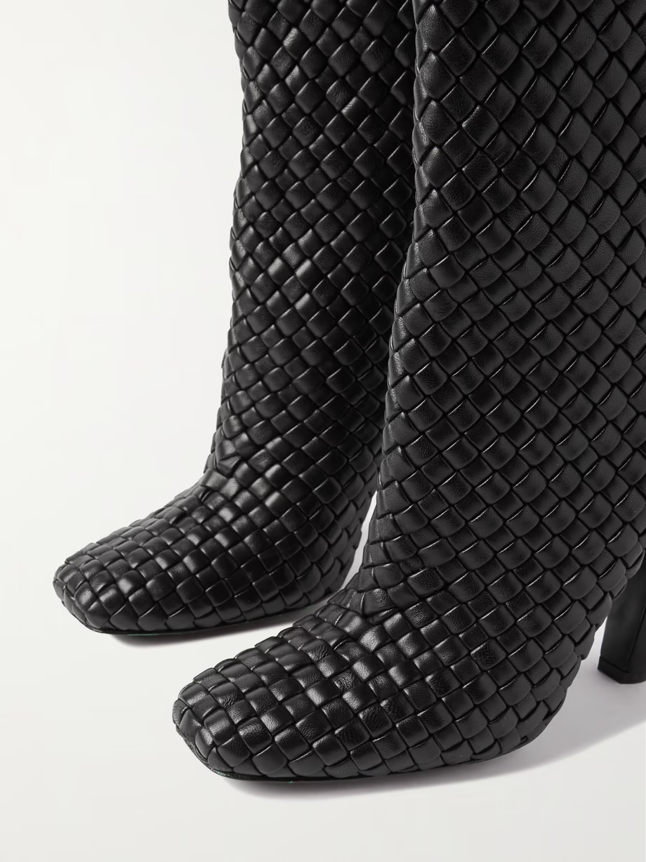 Mini Lido intrecciato leather knee boots Mini Lido intrecciato leather knee boots
