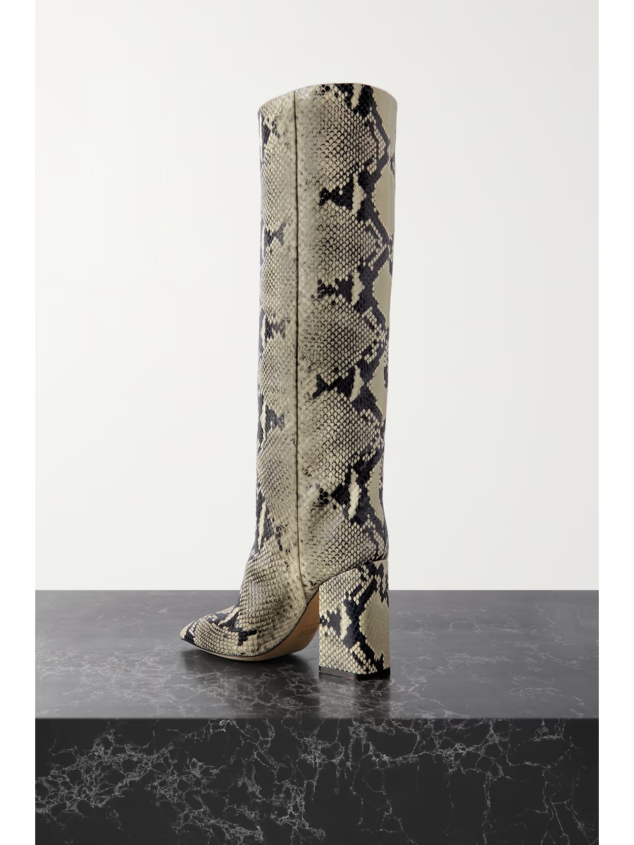 Anja snake-effect leather knee boots Anja snake-effect leather knee boots