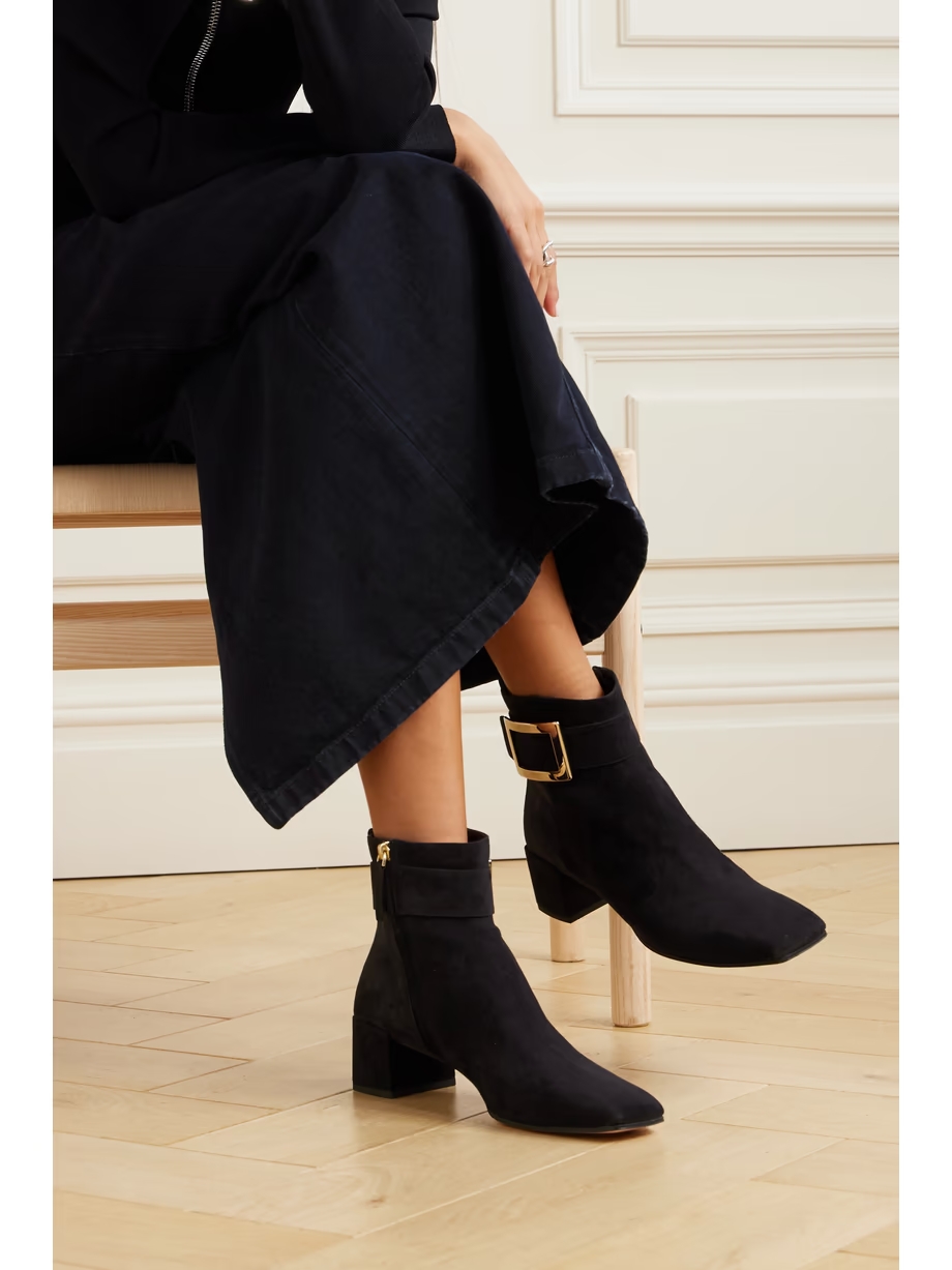 So Vivier buckled suede ankle boots So Vivier buckled suede ankle boots