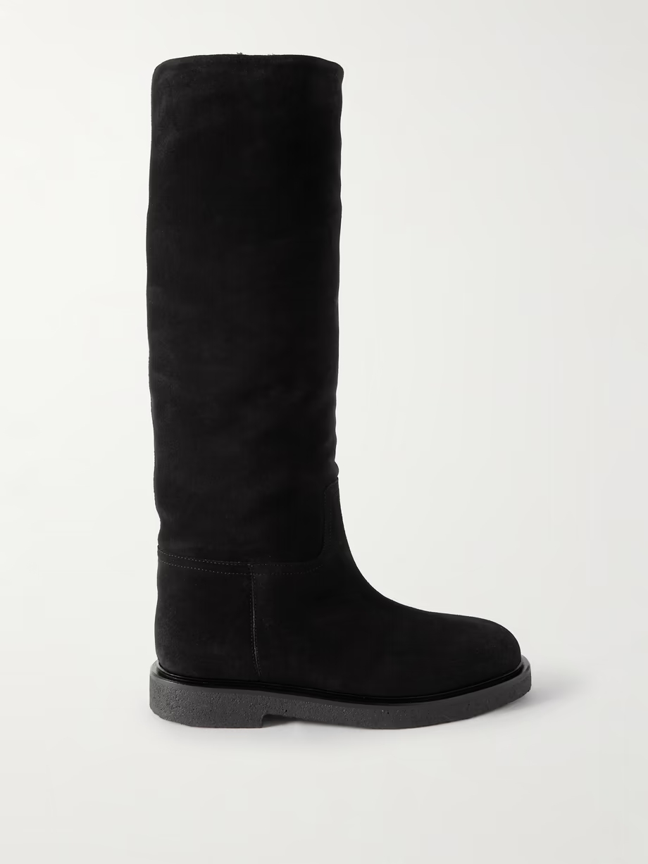 Shearling-lined suede knee boots Shearling-lined suede knee boots