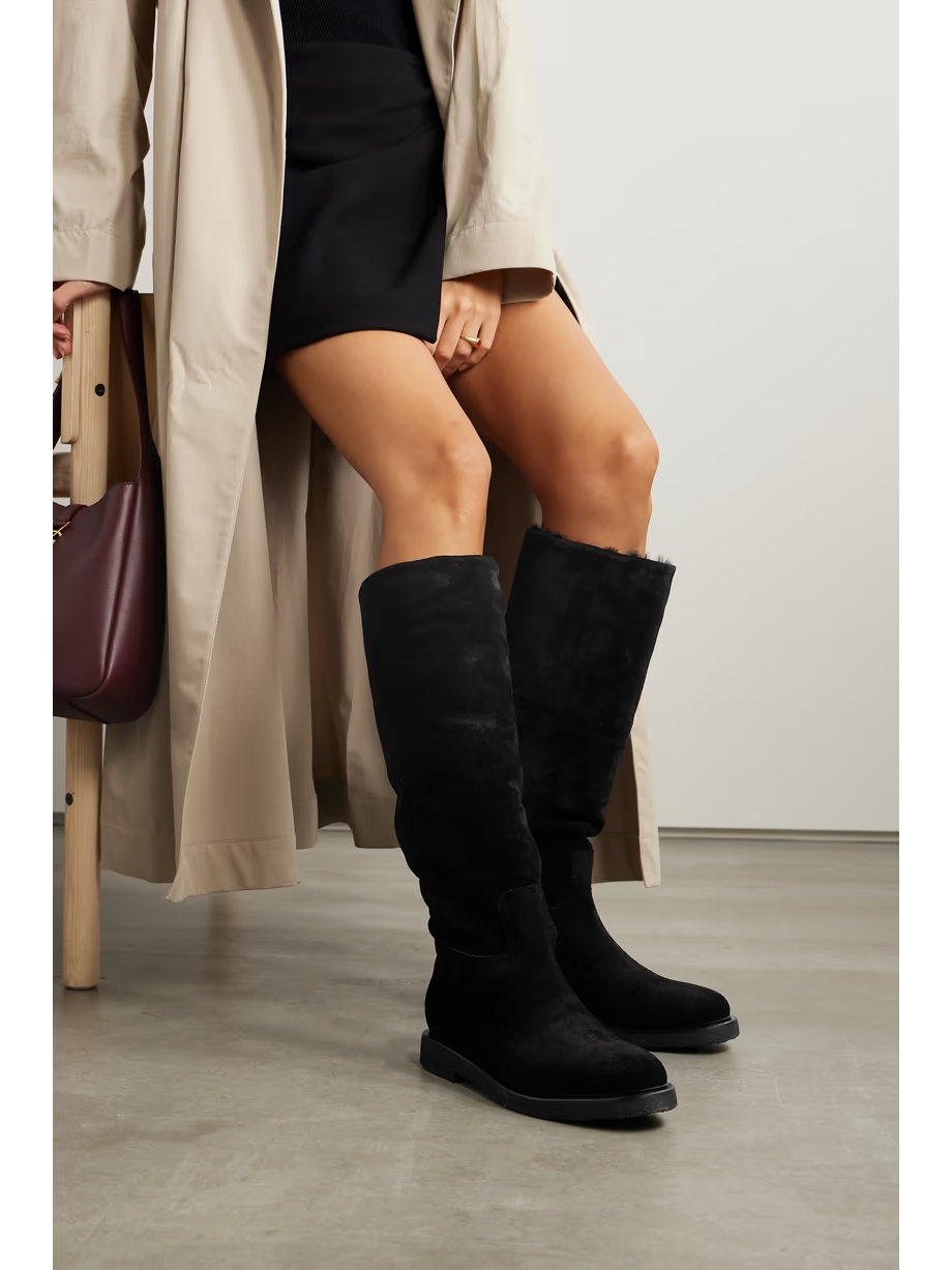 Shearling-lined suede knee boots Shearling-lined suede knee boots