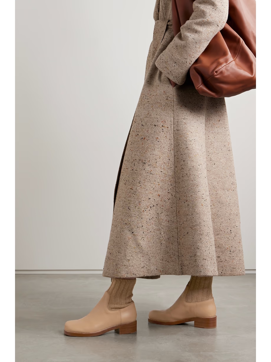Hobbes ribbed cashmere-trimmed leather Chelsea boots Hobbes ribbed cashmere-trimmed leather Chelsea boots