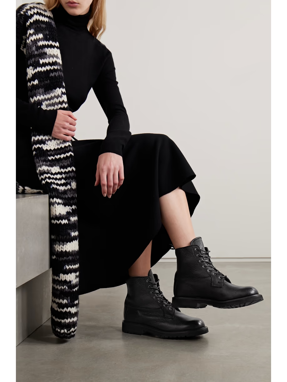 + Tricker’s Camilla textured-leather ankle boots + Tricker’s Camilla textured-leather ankle boots