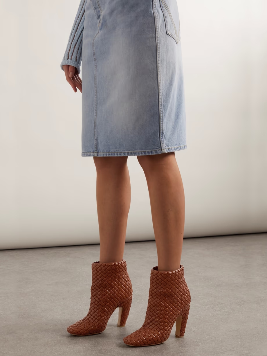 Mini Lido intrecciato leather ankle boots Mini Lido intrecciato leather ankle boots