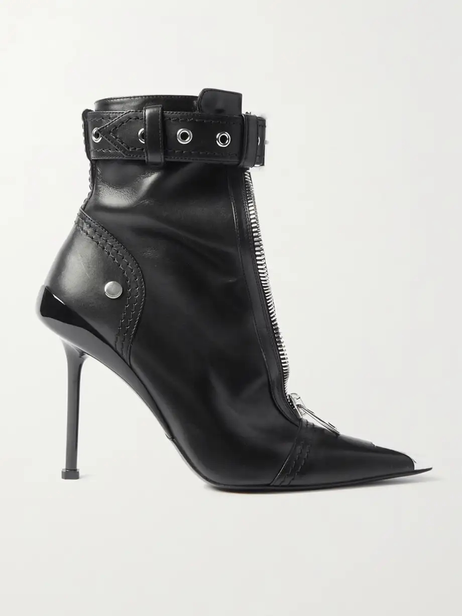 Buckled leather ankle boots Buckled leather ankle boots