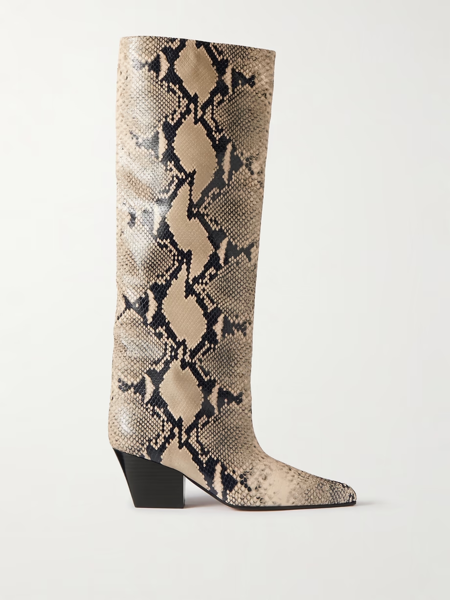 Jane snake-effect leather knee boots Jane snake-effect leather knee boots