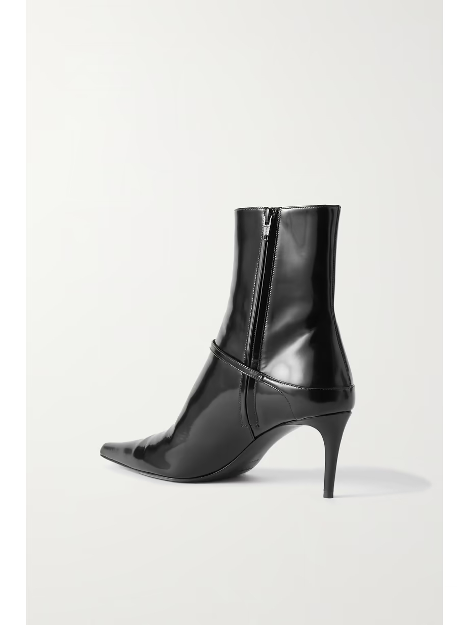 Vendome buckled glossed-leather ankle boots Vendome buckled glossed-leather ankle boots