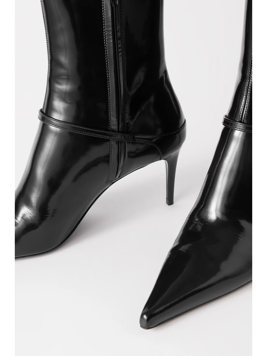 Vendome buckled glossed-leather ankle boots Vendome buckled glossed-leather ankle boots