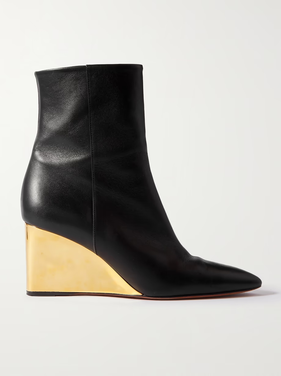 + NET SUSTAIN Rebecca leather wedge ankle boots + NET SUSTAIN Rebecca leather wedge ankle boots