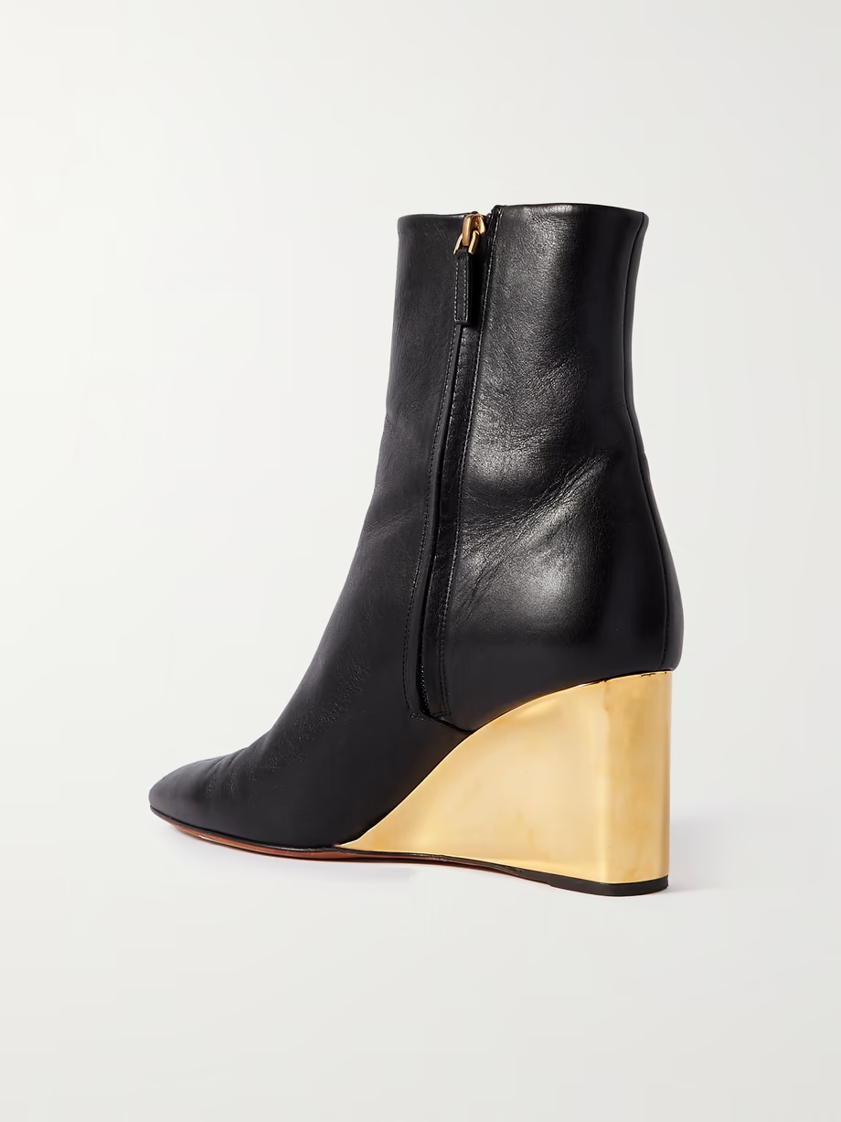 + NET SUSTAIN Rebecca leather wedge ankle boots + NET SUSTAIN Rebecca leather wedge ankle boots