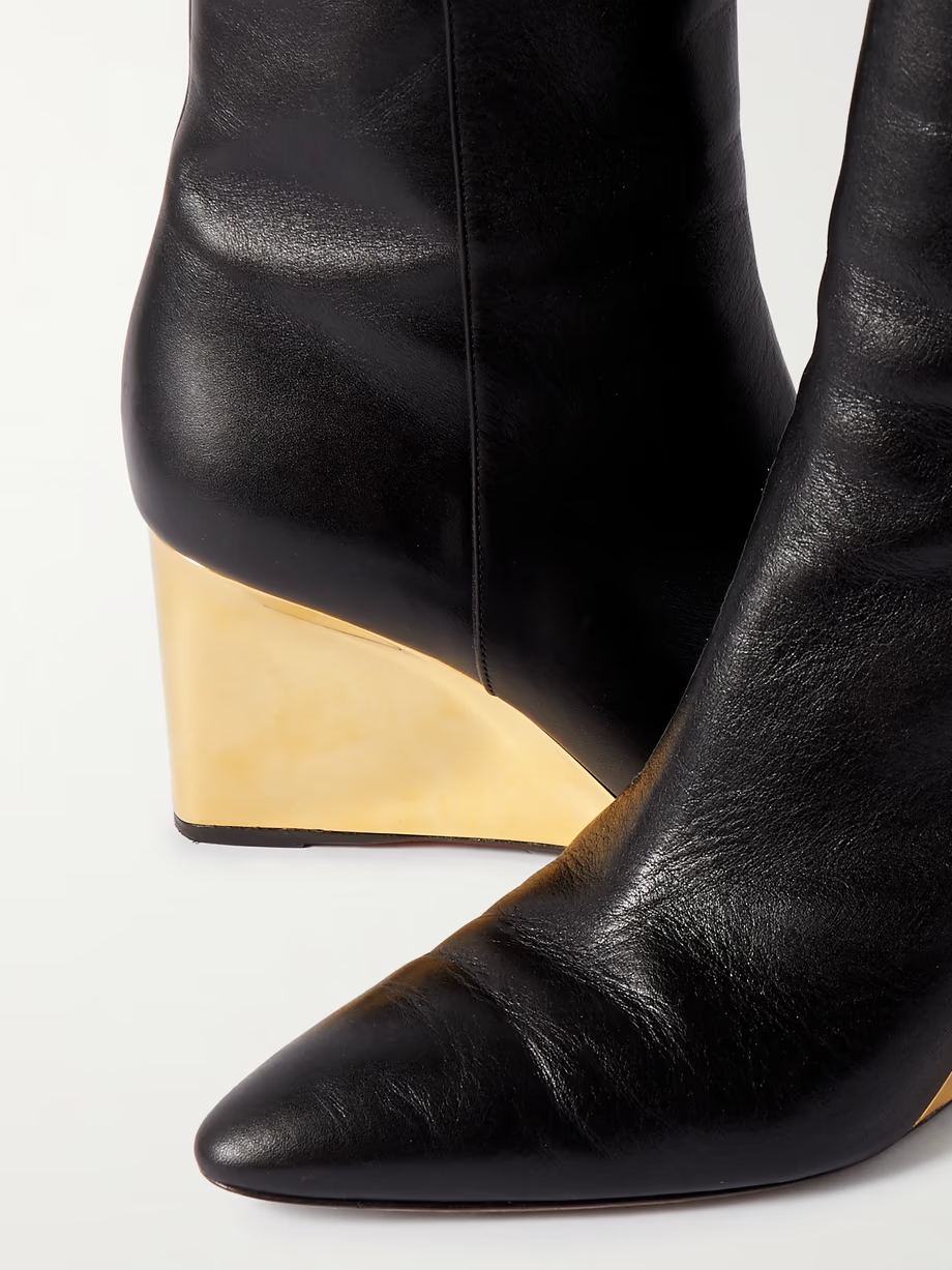 + NET SUSTAIN Rebecca leather wedge ankle boots + NET SUSTAIN Rebecca leather wedge ankle boots