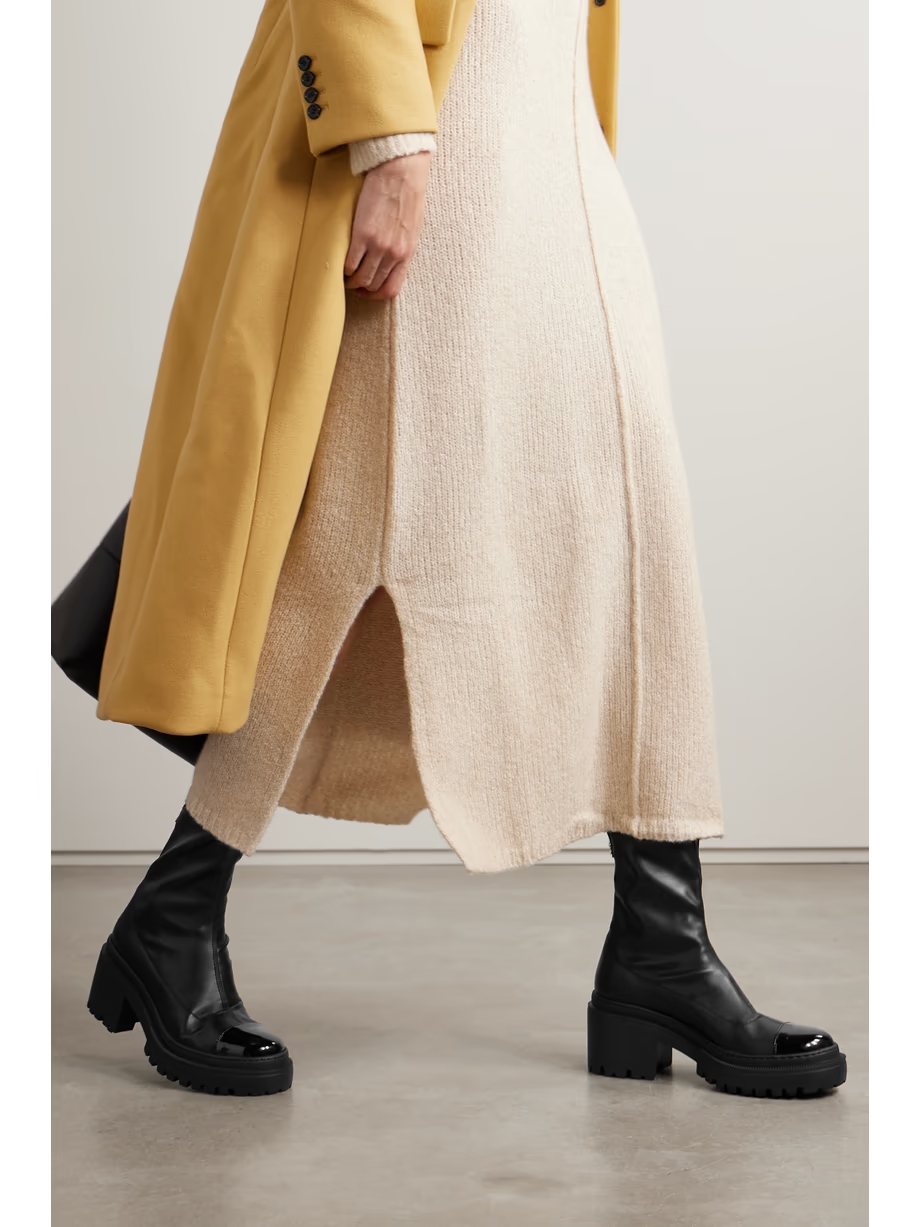 Cantadora embellished patent-trimmed leather ankle boots Cantadora embellished patent-trimmed leather ankle boots
