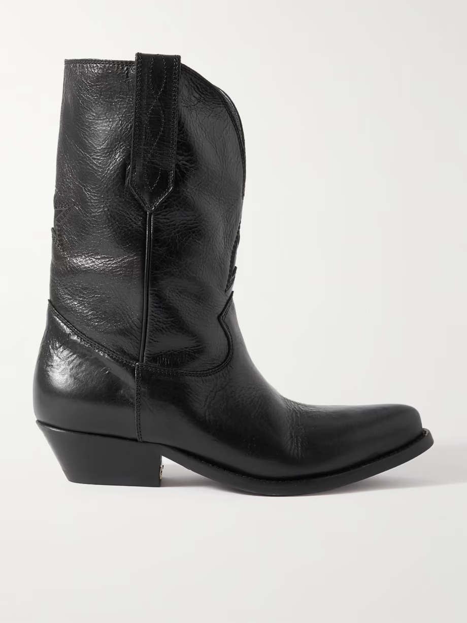 Low Wish Star textured-leather cowboy boots Low Wish Star textured-leather cowboy boots
