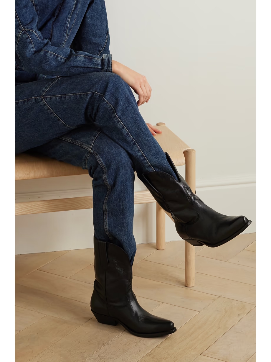 Low Wish Star textured-leather cowboy boots Low Wish Star textured-leather cowboy boots