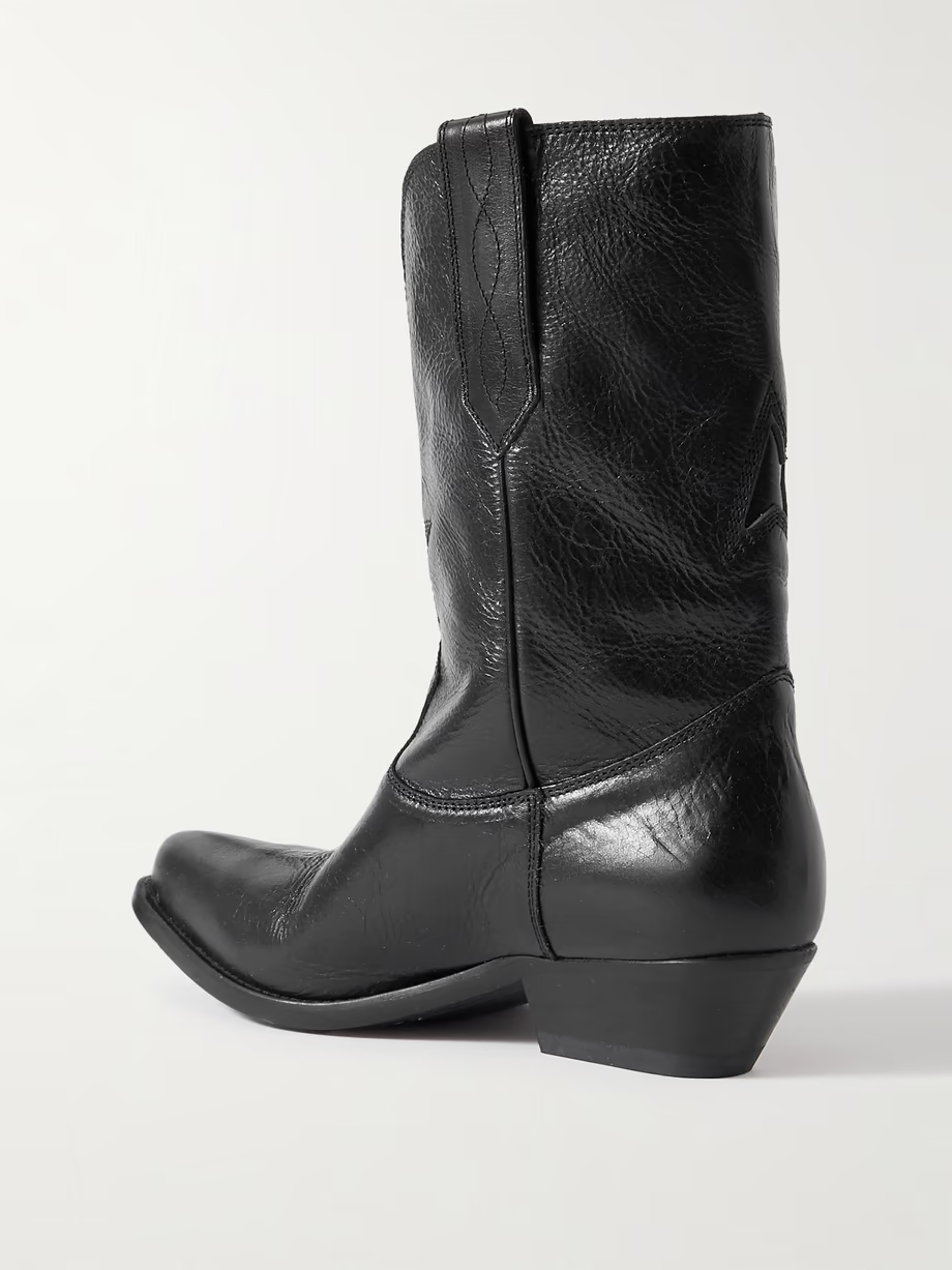Low Wish Star textured-leather cowboy boots Low Wish Star textured-leather cowboy boots