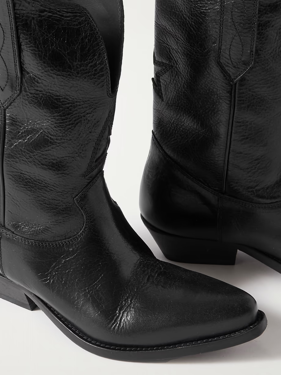 Low Wish Star textured-leather cowboy boots Low Wish Star textured-leather cowboy boots