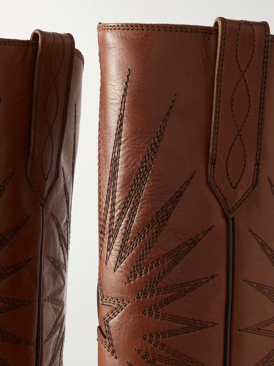 Wish Star embroidered leather cowboy boots Wish Star embroidered leather cowboy boots