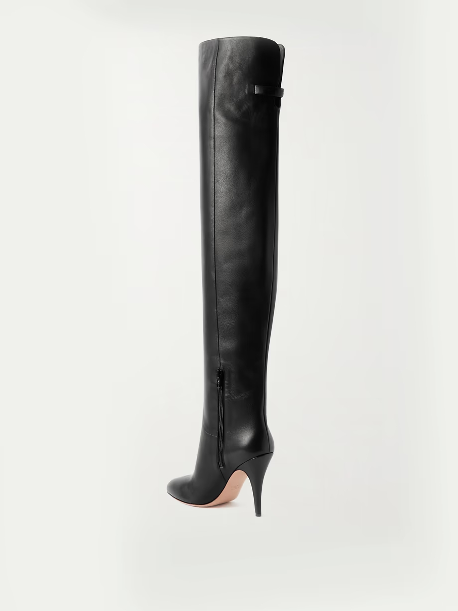 105 buckle-embellished leather over-the-knee boots 105 buckle-embellished leather over-the-knee boots