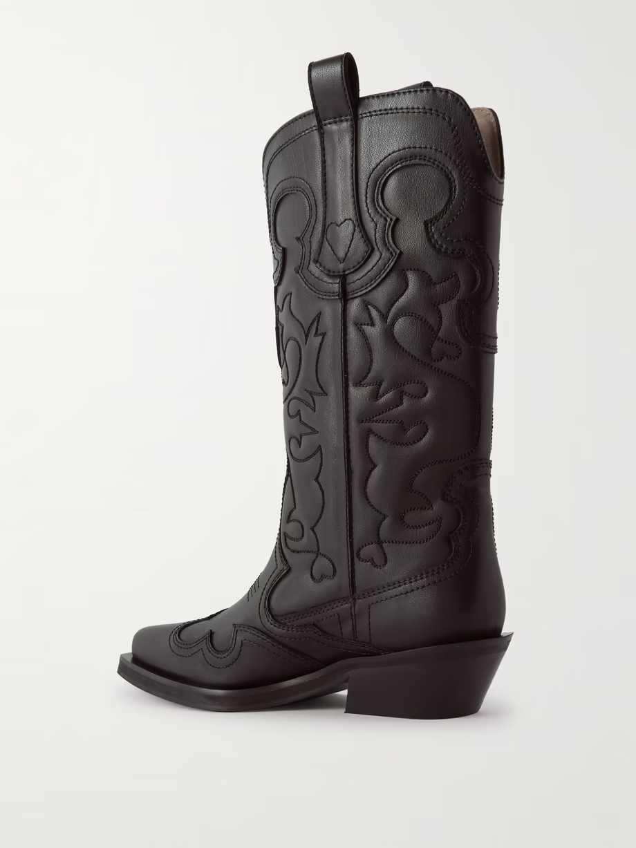 Embroidered leather cowboy boots Embroidered leather cowboy boots