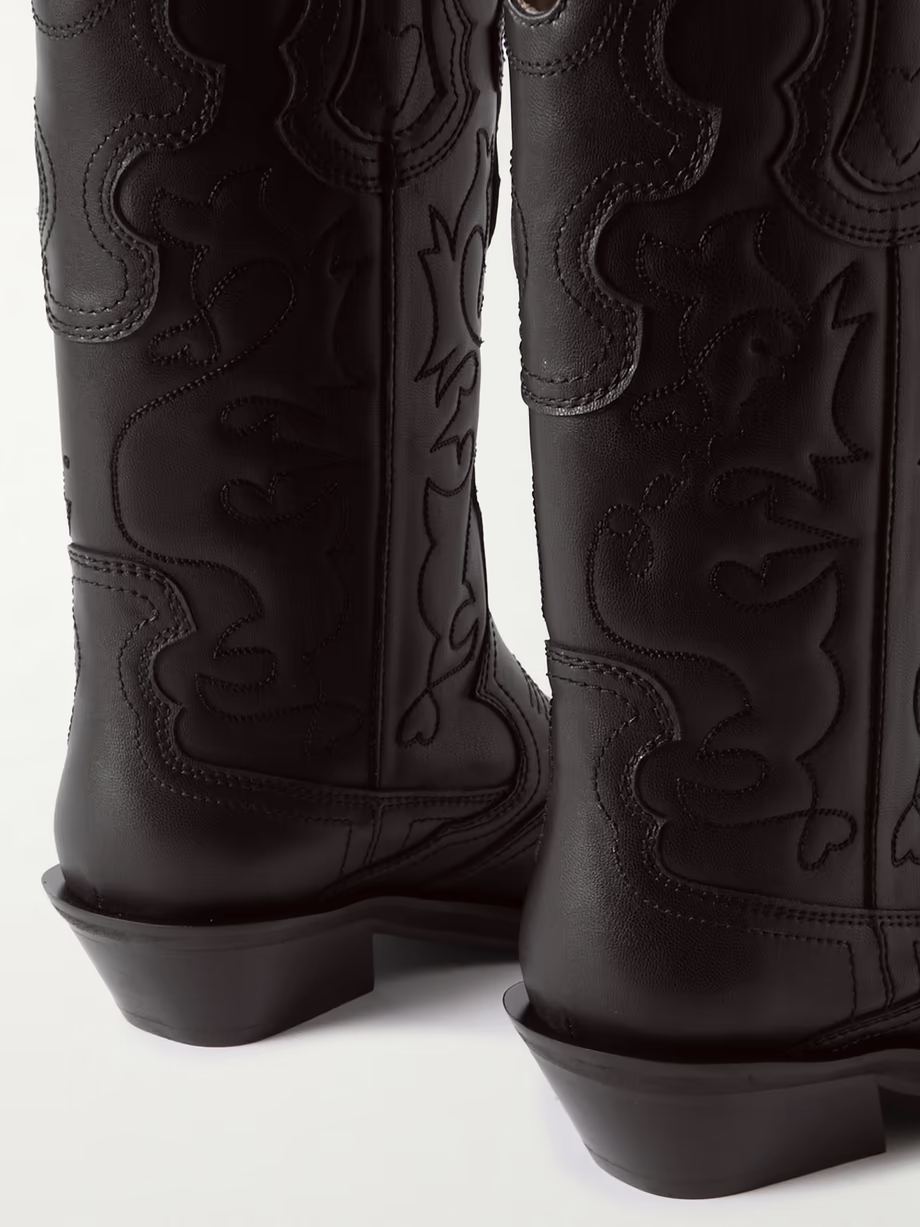 Embroidered leather cowboy boots Embroidered leather cowboy boots
