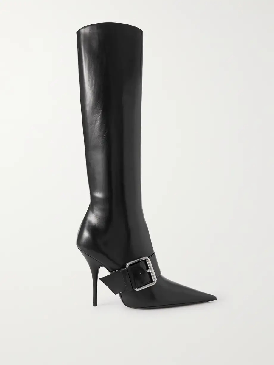 Knife buckled leather knee boots Knife buckled leather knee boots