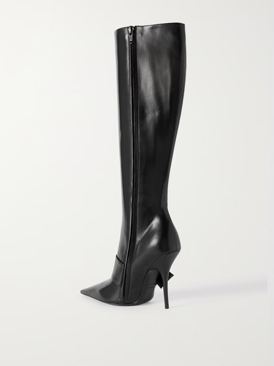 Knife buckled leather knee boots Knife buckled leather knee boots
